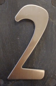 CONTEMPORARY HOUSE NUMBER STAINLESS STEEL 2